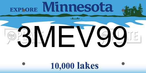 3MEV99 Minnesota License Plate