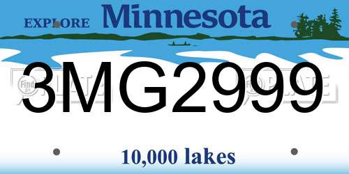 3MG2999 Minnesota License Plate