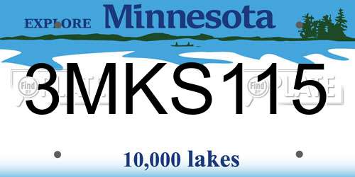 3MKS115 Minnesota License Plate