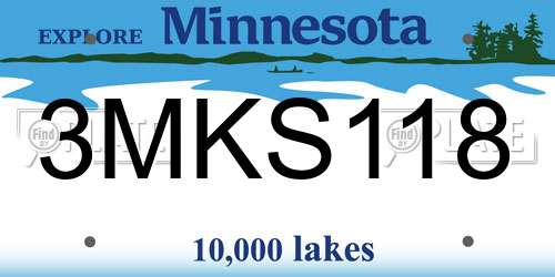 3MKS118 Minnesota License Plate