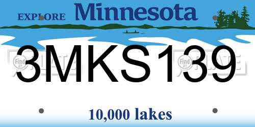3MKS139 Minnesota License Plate
