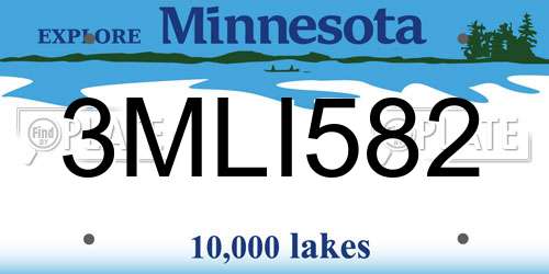 3MLI582 Minnesota License Plate
