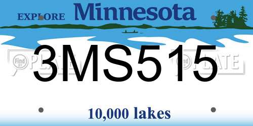 3MS515 Minnesota License Plate