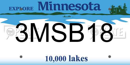 3MSB18 Minnesota License Plate