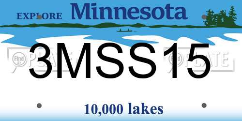 3MSS15 Minnesota License Plate