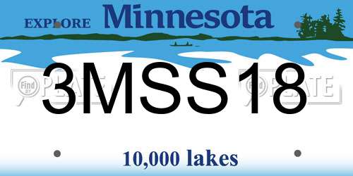 3MSS18 Minnesota License Plate