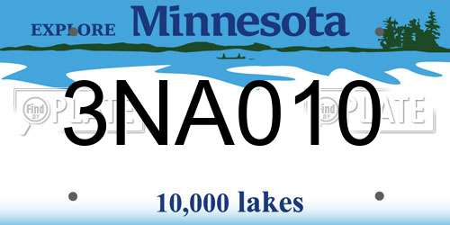 3NA010 Minnesota License Plate