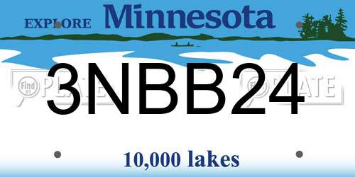 3NBB24 Minnesota License Plate