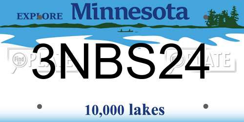 3NBS24 Minnesota License Plate