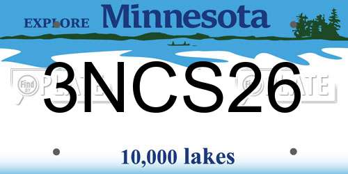3NCS26 Minnesota License Plate