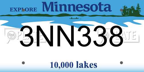 3NN338 Minnesota License Plate