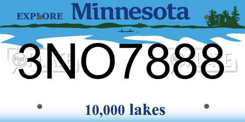 3NO7888 Minnesota License Plate