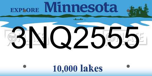3NQ2555 Minnesota License Plate
