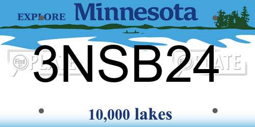 3NSB24 Minnesota License Plate