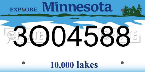 3O04588 Minnesota License Plate