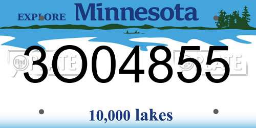 3O04855 Minnesota License Plate