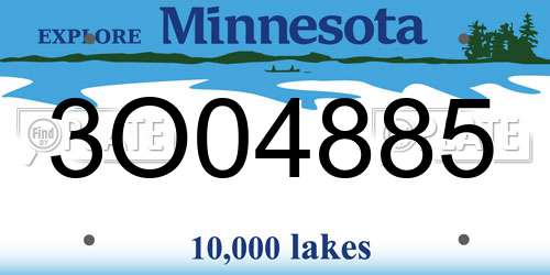 3O04885 Minnesota License Plate