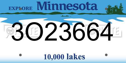 3O23664 Minnesota License Plate