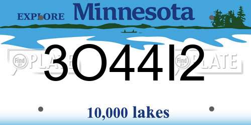 3O44I2 Minnesota License Plate