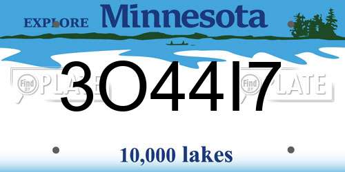 3O44I7 Minnesota License Plate