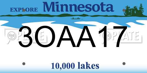3OAA17 Minnesota License Plate