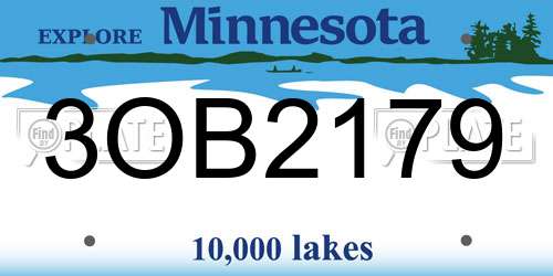 3OB2179 Minnesota License Plate