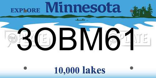 3OBM61 Minnesota License Plate