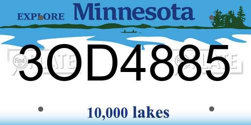 3OD4885 Minnesota License Plate