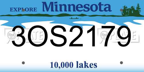 3OS2179 Minnesota License Plate