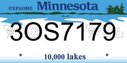 3OS7179 Minnesota License Plate