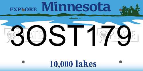3OST179 Minnesota License Plate