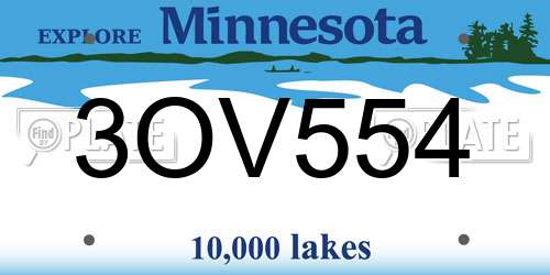 3OV554 Minnesota License Plate