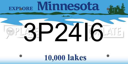 3P24I6 Minnesota License Plate