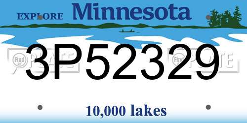 3P52329 Minnesota License Plate