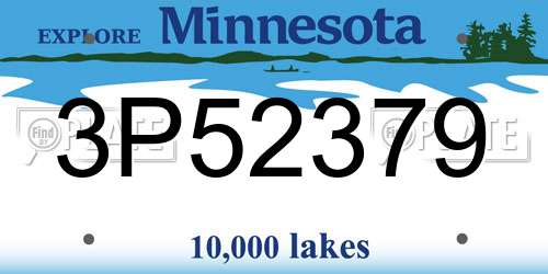 3P52379 Minnesota License Plate