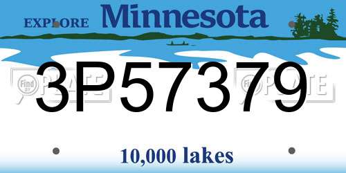 3P57379 Minnesota License Plate