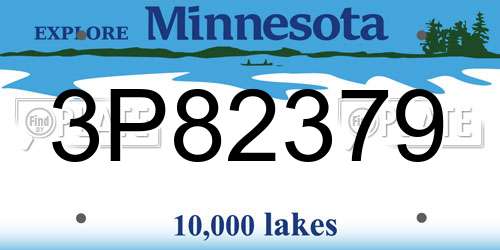3P82379 Minnesota License Plate
