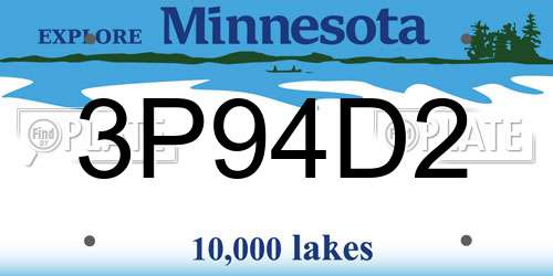 3P94D2 Minnesota License Plate