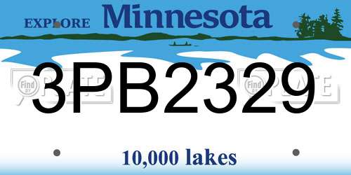 3PB2329 Minnesota License Plate