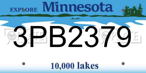 3PB2379 Minnesota License Plate