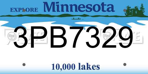3PB7329 Minnesota License Plate