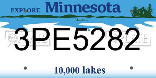 3PE5282 Minnesota License Plate