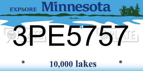 3PE5757 Minnesota License Plate