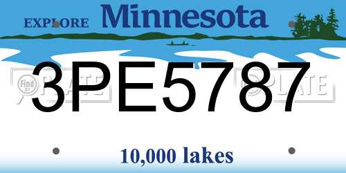 3PE5787 Minnesota License Plate