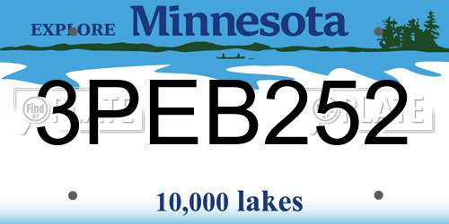 3PEB252 Minnesota License Plate
