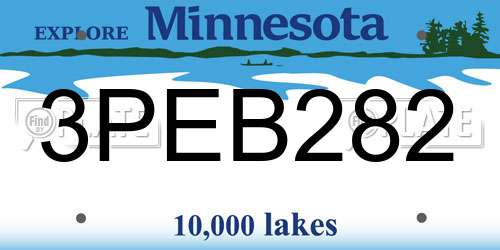3PEB282 Minnesota License Plate
