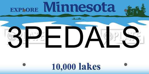 3PEDALS Minnesota License Plate