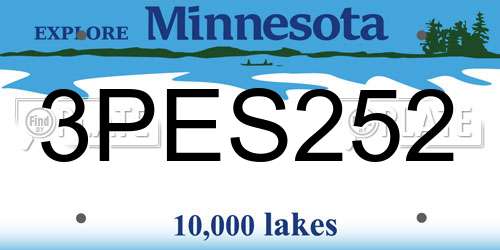 3PES252 Minnesota License Plate