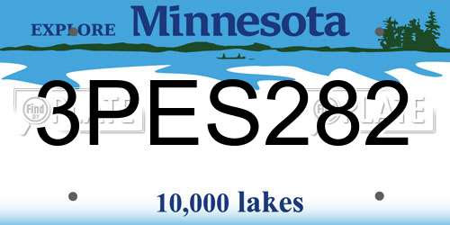 3PES282 Minnesota License Plate