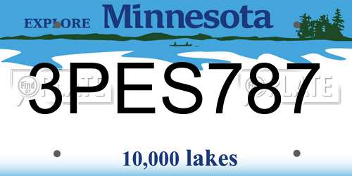 3PES787 Minnesota License Plate